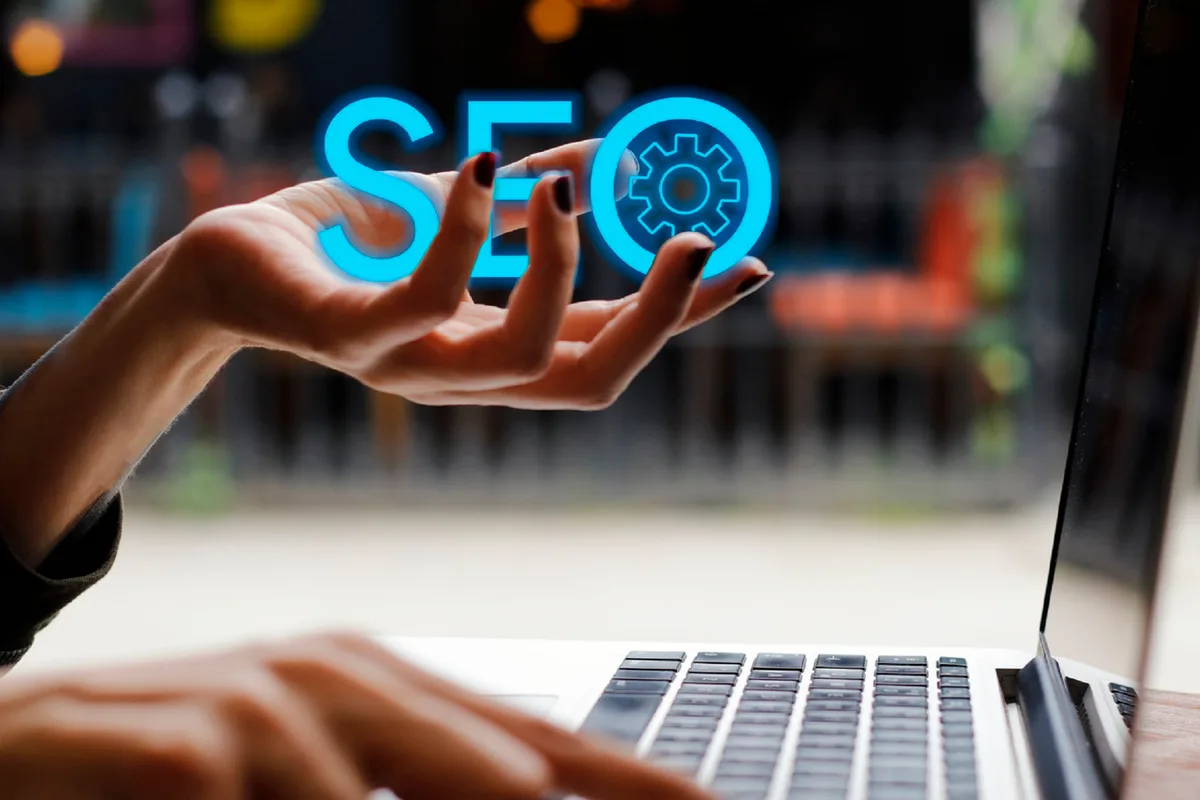 Laptop showing SEO at work for a local business website